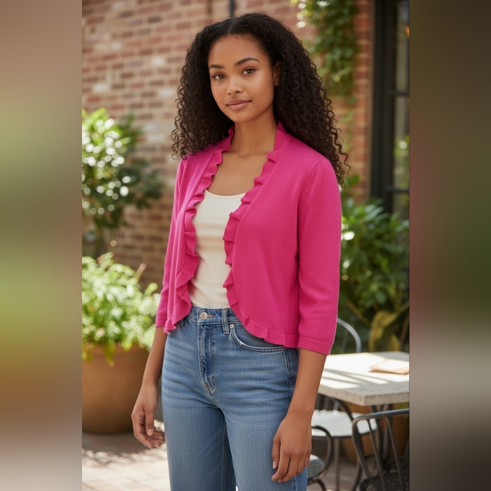 89th & Madison Vibrant Pink Cardigan